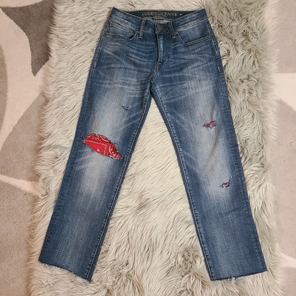 American Eagle Outfitters Denim - American Eagle Distressed Straight Leg Jeans